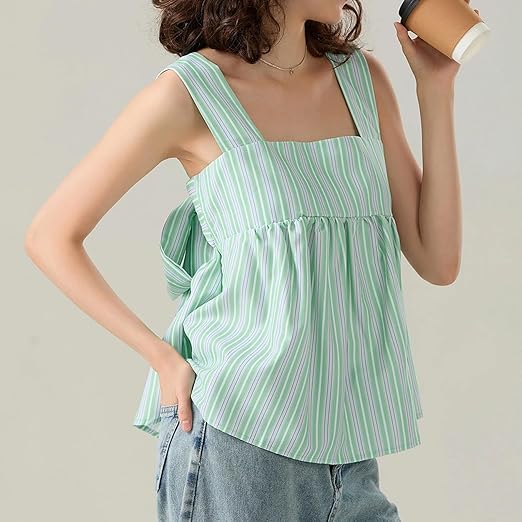 ミストレアス　Plaid Gathering Peplum Camisole Women Y2k Plaid Tank Top Spaghetti Strap Peplum Camisole